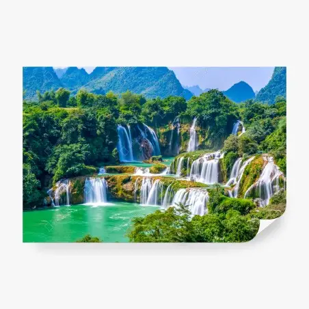 Papier peint cascade paradisiaque au cœur de la nature – Wallnifity®