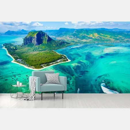 Papier peint paysage côtier d'Île Maurice – Wallnifity®