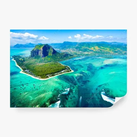 Papier peint paysage côtier d'Île Maurice – Wallnifity®