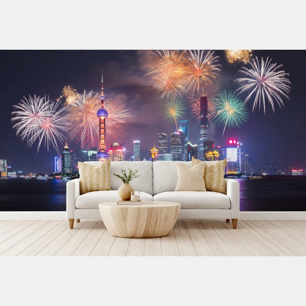 Papier peint nuit festive à Shanghai – Wallnifity® Papier peint nuit festive à Shanghai – Wallnifity®