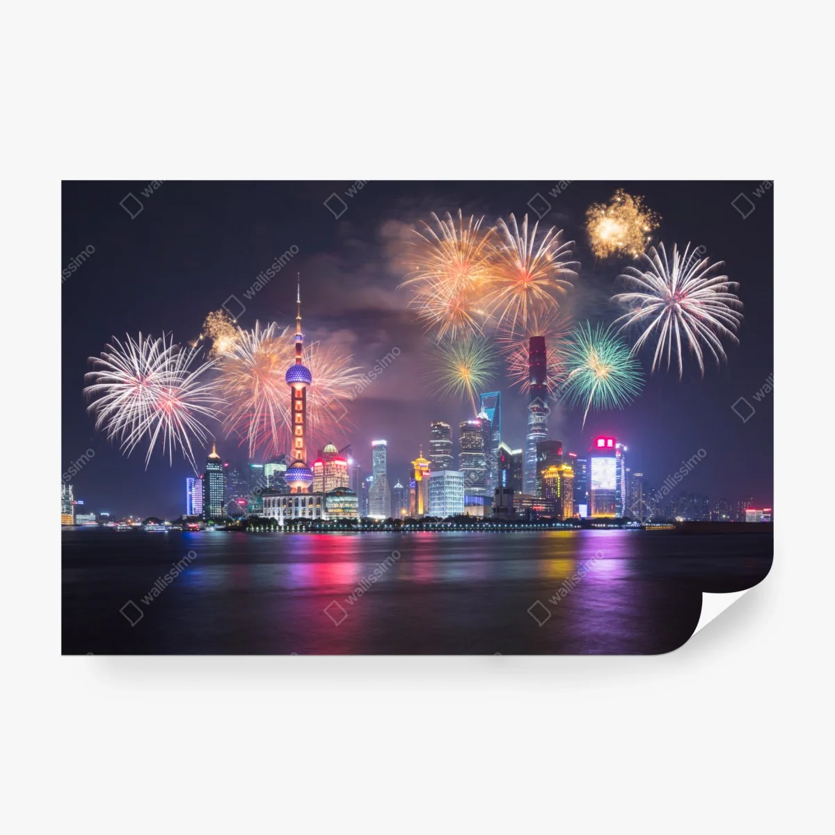 Papier peint nuit festive à Shanghai – Wallnifity® Papier peint nuit festive à Shanghai – Wallnifity®