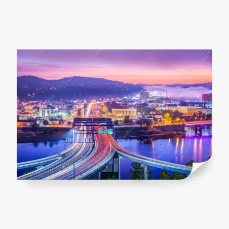 Papier peint ligne d'horizon de Charleston au lever du soleil – Wallnifity®