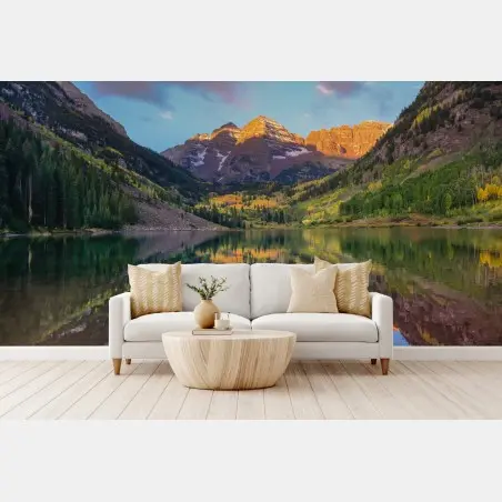 Papier peint lever de soleil au Maroon Bell, Colorado – Wallnifity®