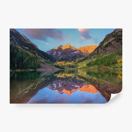 Papier peint lever de soleil au Maroon Bell, Colorado – Wallnifity®