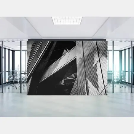 Papier peint perspective géométrique d'une façade urbaine – Wallnifity®