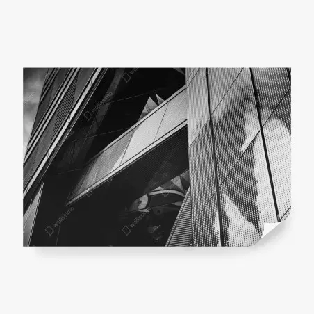 Papier peint perspective géométrique d'une façade urbaine – Wallnifity®