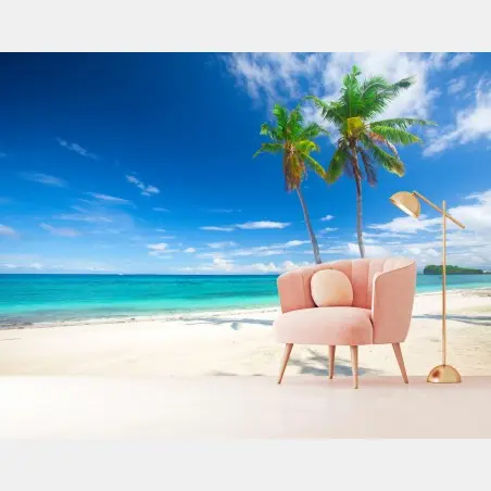 Papier peint plage tropicale aux palmiers – Wallnifity®