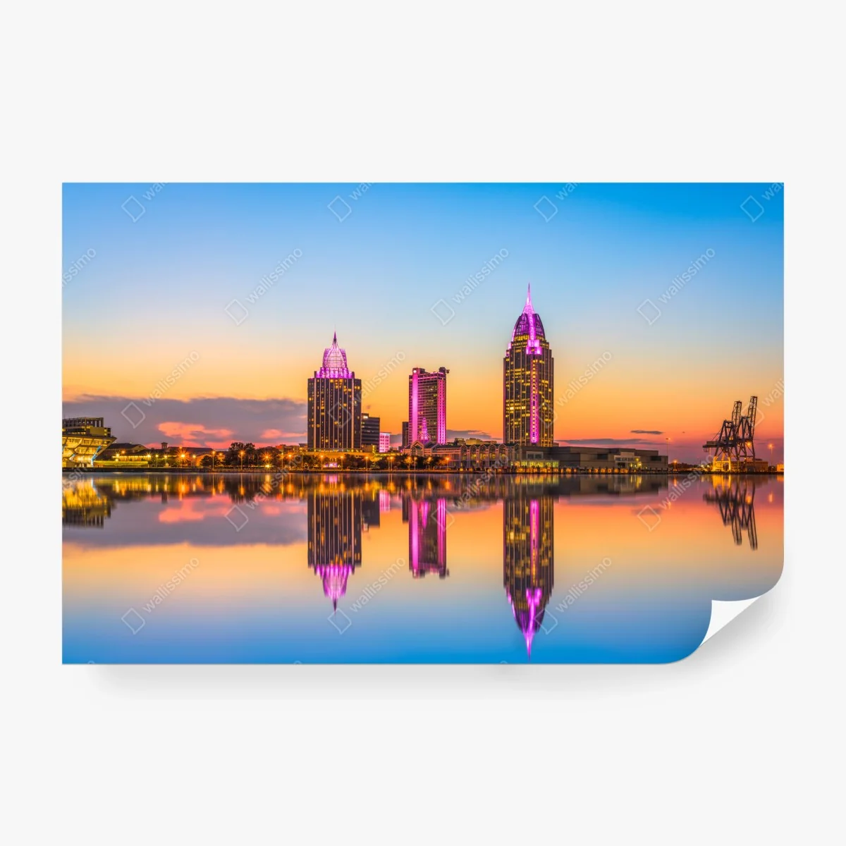 Papier peint skyline de Mobile au coucher de soleil – Wallnifity® Papier peint skyline de Mobile au coucher de soleil – Wallnifity®