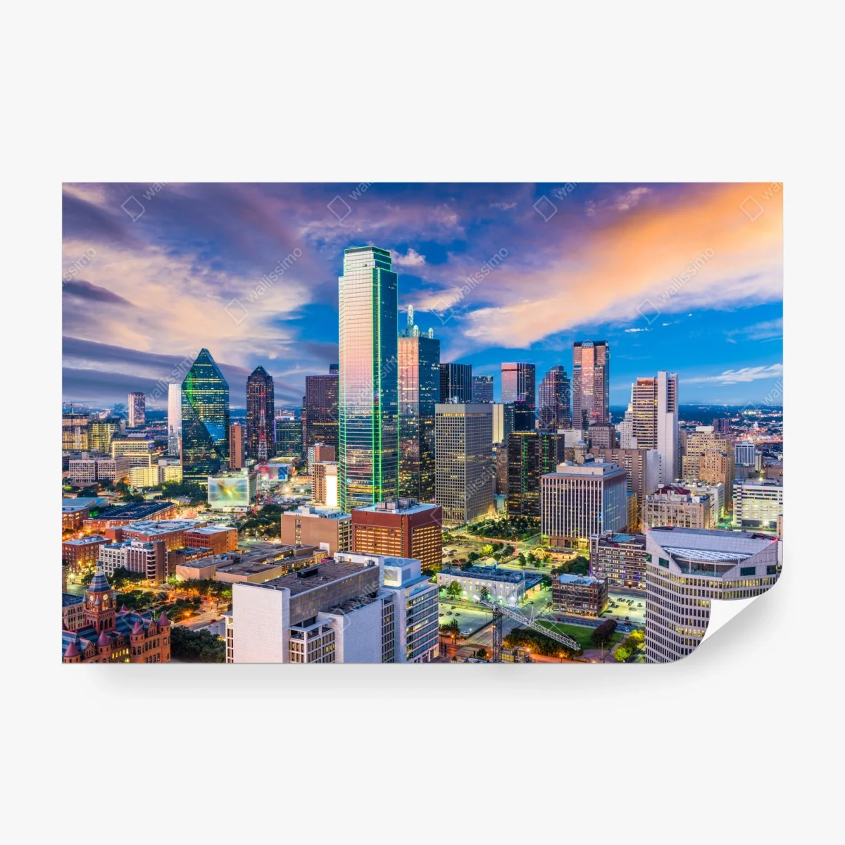 Papier peint horizon de Dallas au coucher de soleil – Wallnifity® Papier peint horizon de Dallas au coucher de soleil – Wallnifity®