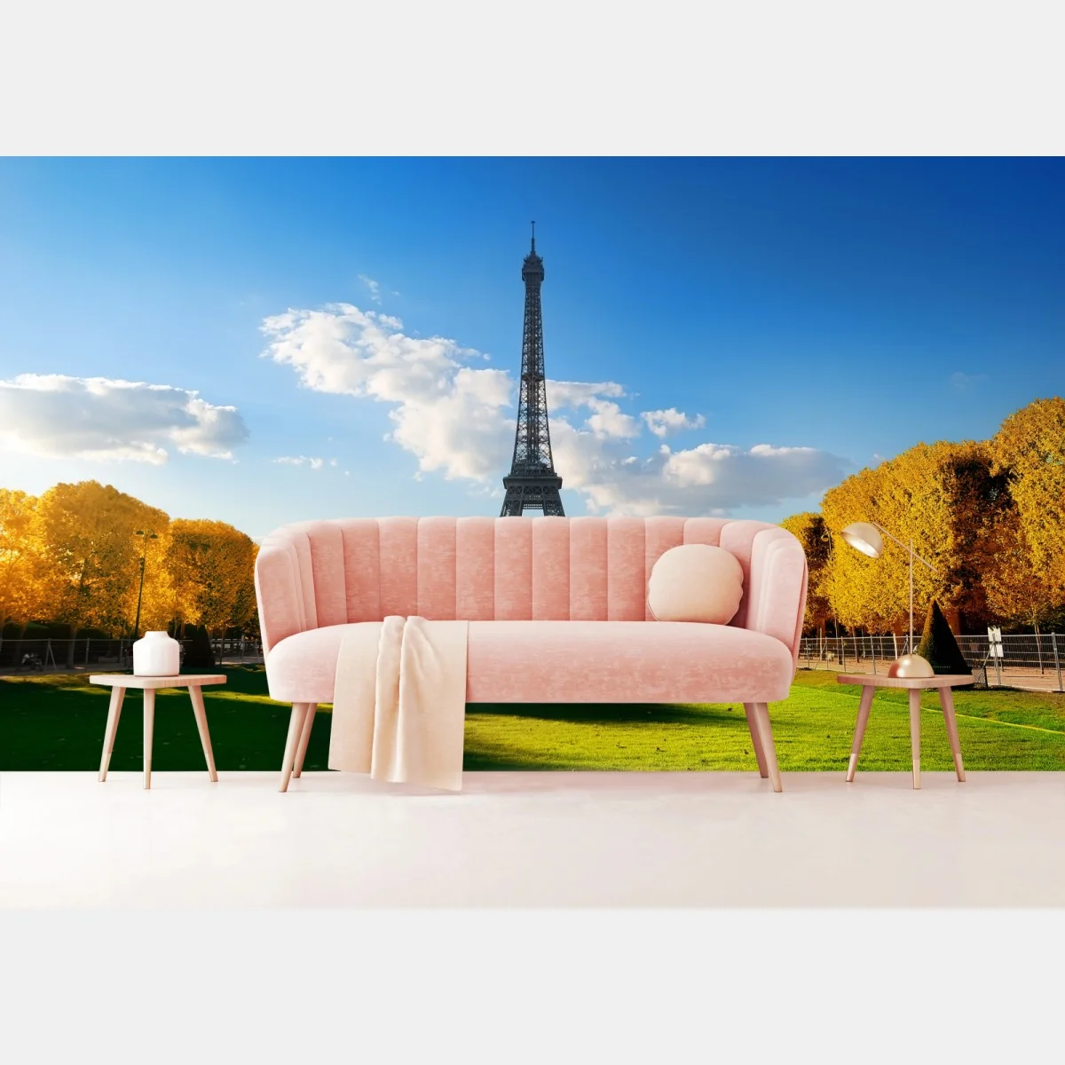 Papier peint vue printanière sur la Tour Eiffel depuis le Champ de Mars, Paris – Wallnifity® Papier peint vue printanière sur la Tour Eiffel depuis le Champ de Mars, Paris – Wallnifity®