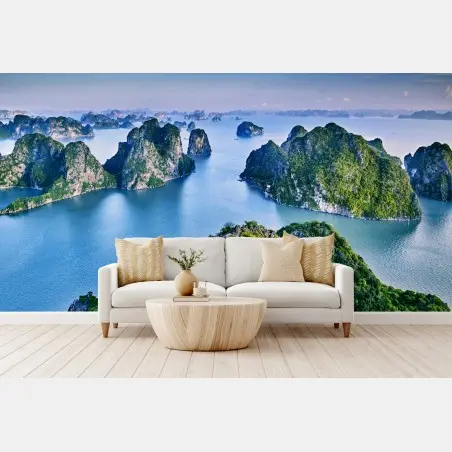Papier peint paysage marin émeraude de la Baie d'Halong – Wallnifity®