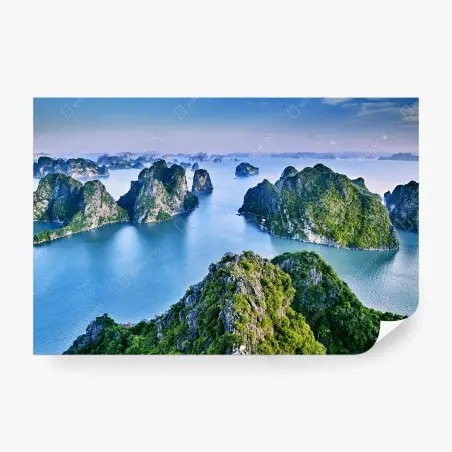 Papier peint paysage marin émeraude de la Baie d'Halong – Wallnifity®