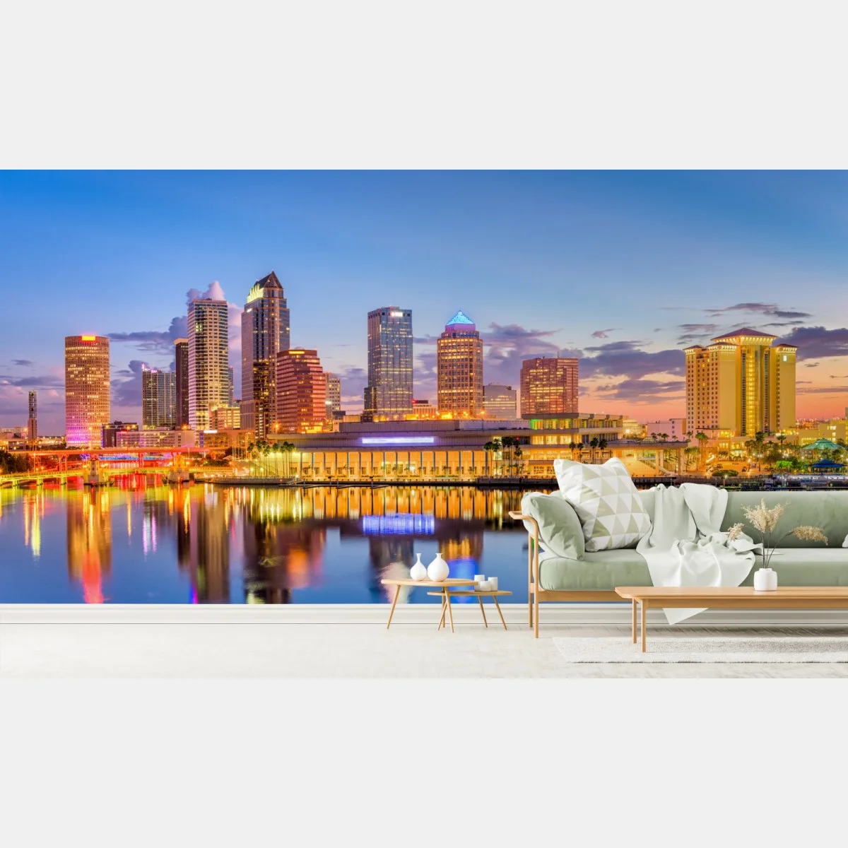 Papier peint horizon nocturne de Tampa – Wallnifity® Papier peint horizon nocturne de Tampa – Wallnifity®