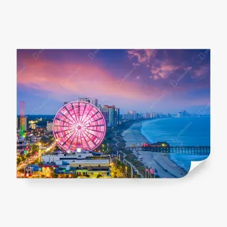 Papier peint coucher de soleil sur la grande roue de Myrtle Beach – Wallnifity®