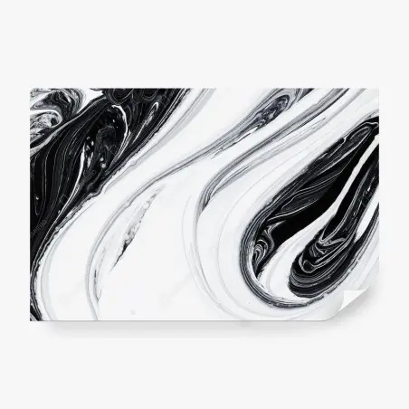 Papier peint marbrure abstraite en noir et blanc – Wallnifity®