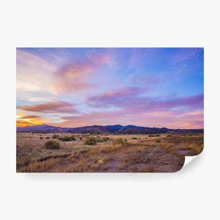 Papier peint coucher de soleil sur la plaine sauvage – Wallnifity®