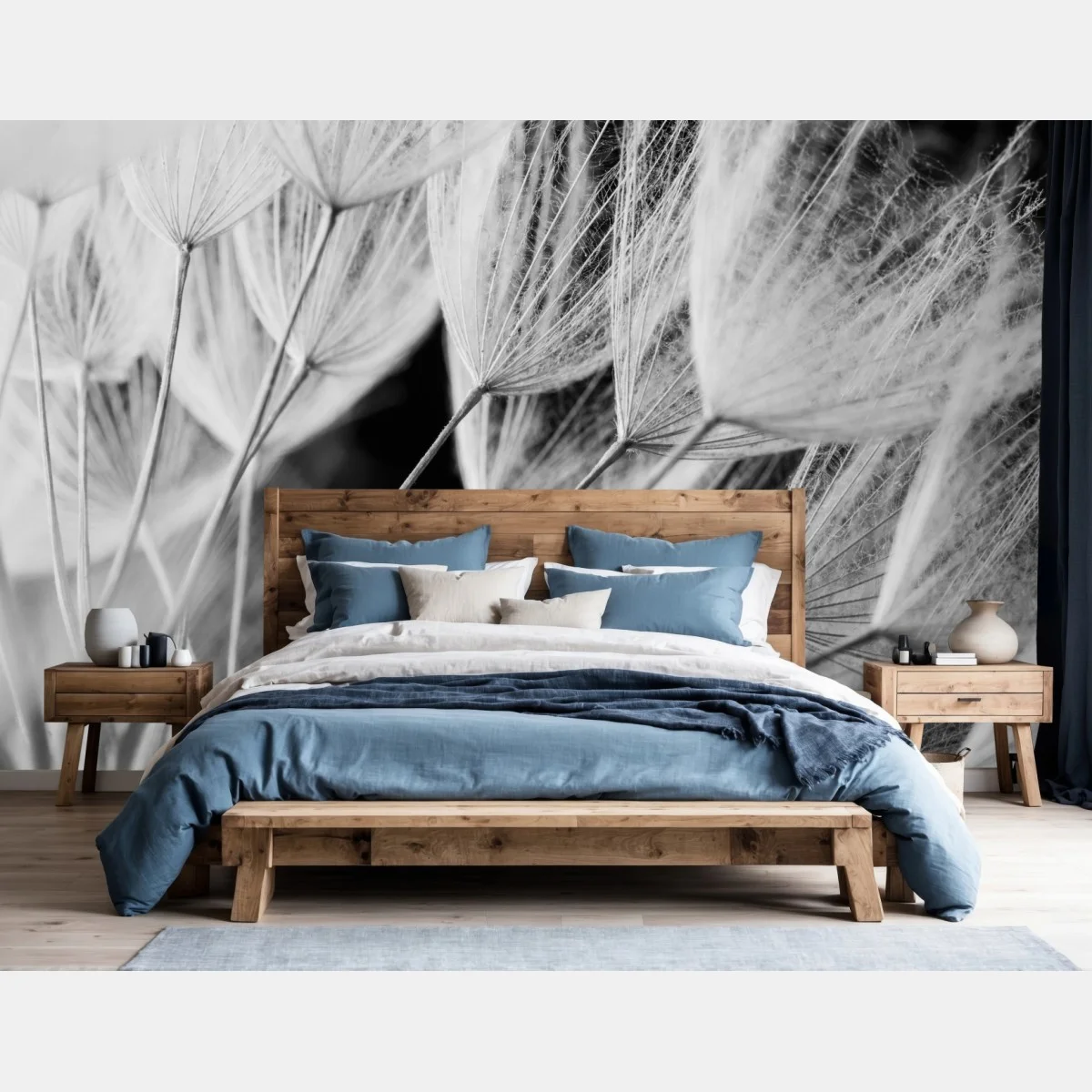 Papier peint plumes de pissenlit en noir et blanc – Wallnifity® Papier peint plumes de pissenlit en noir et blanc – Wallnifity®