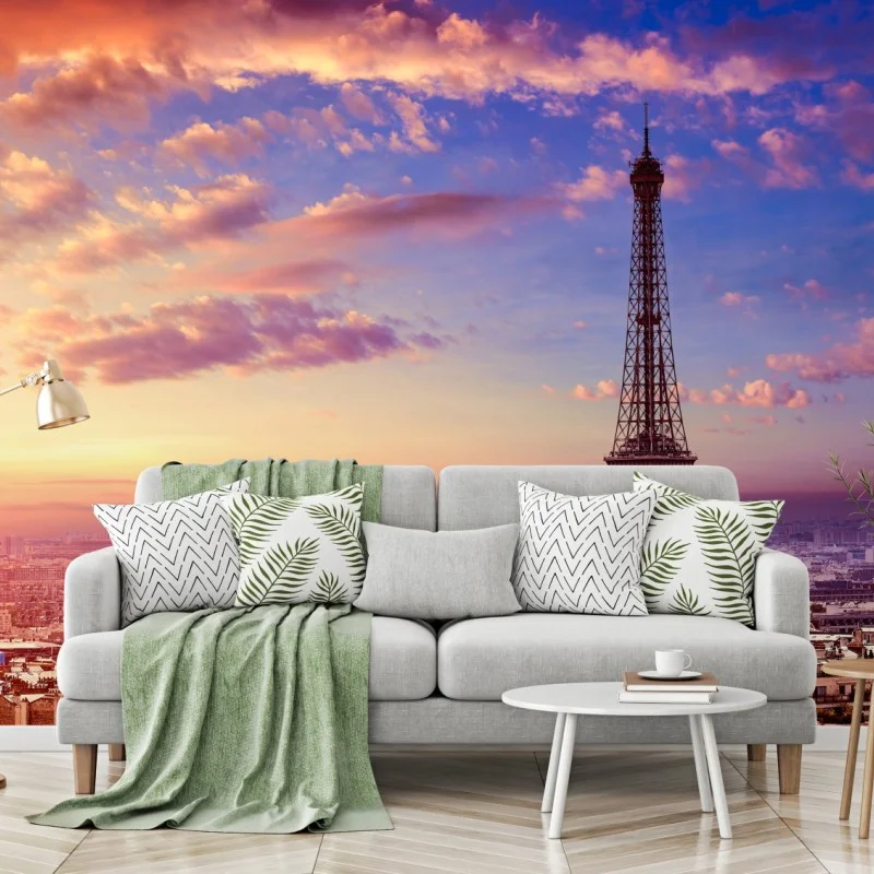 Papier peint coucher de soleil à Paris - Tour Eiffel en panorama – Wallnifity® Papier peint coucher de soleil à Paris - Tour Eiffel en panorama – Wallnifity®