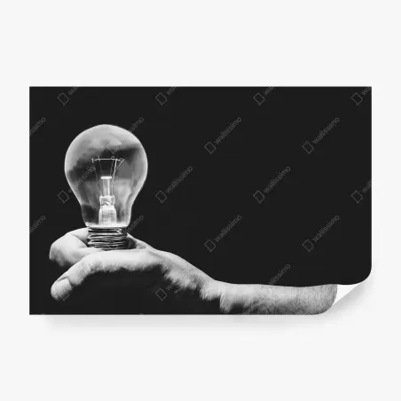 Papier peint idée lumineuse tenue à la main – Wallnifity®