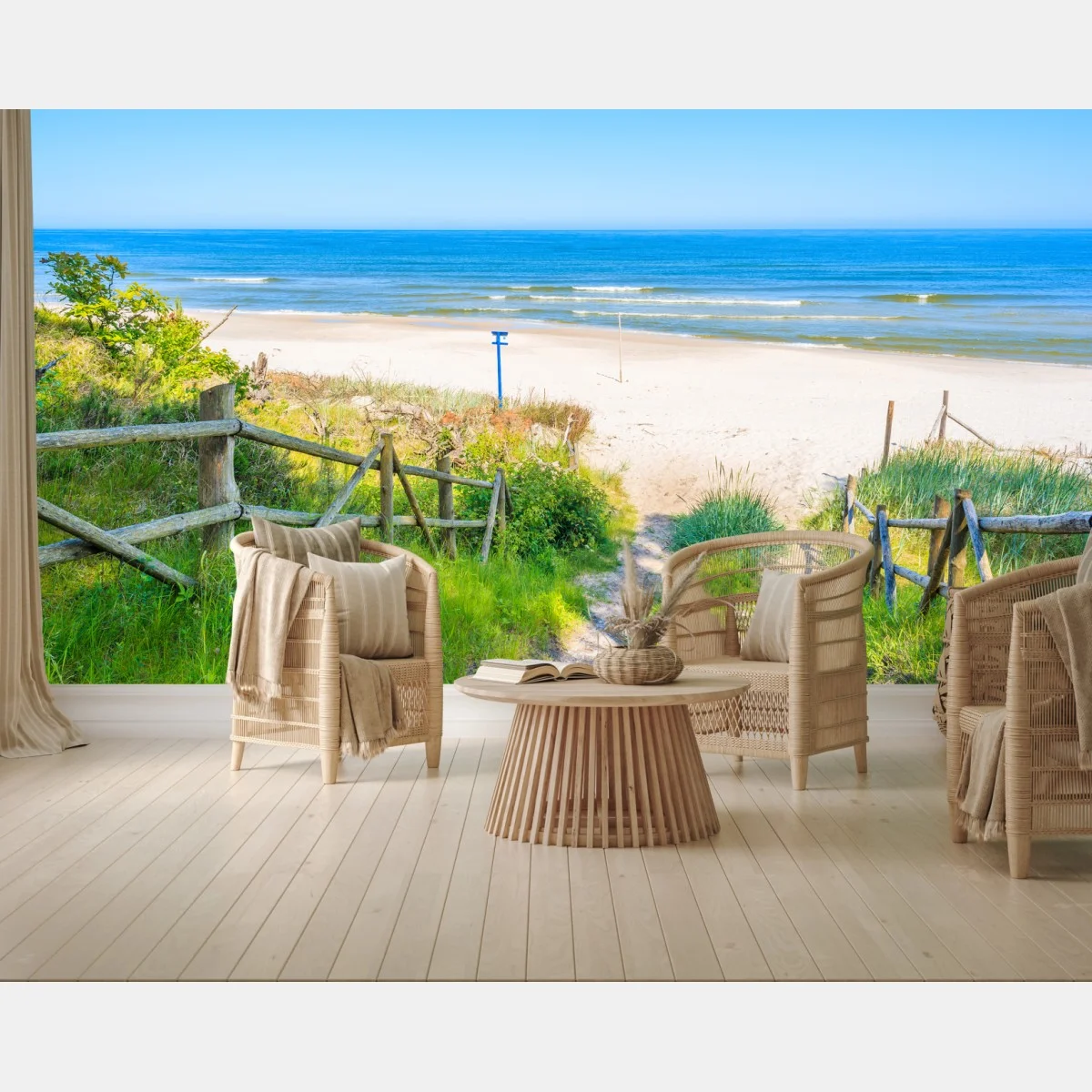 Papier peint chemin vers la plage de sable blanc, Mer Baltique, Pologne – Wallnifity® Papier peint chemin vers la plage de sable blanc, Mer Baltique, Pologne – Wallnifity®