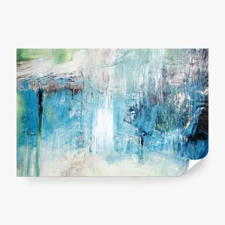 Papier peint paysage abstrait d'eaux bleues – Wallnifity®