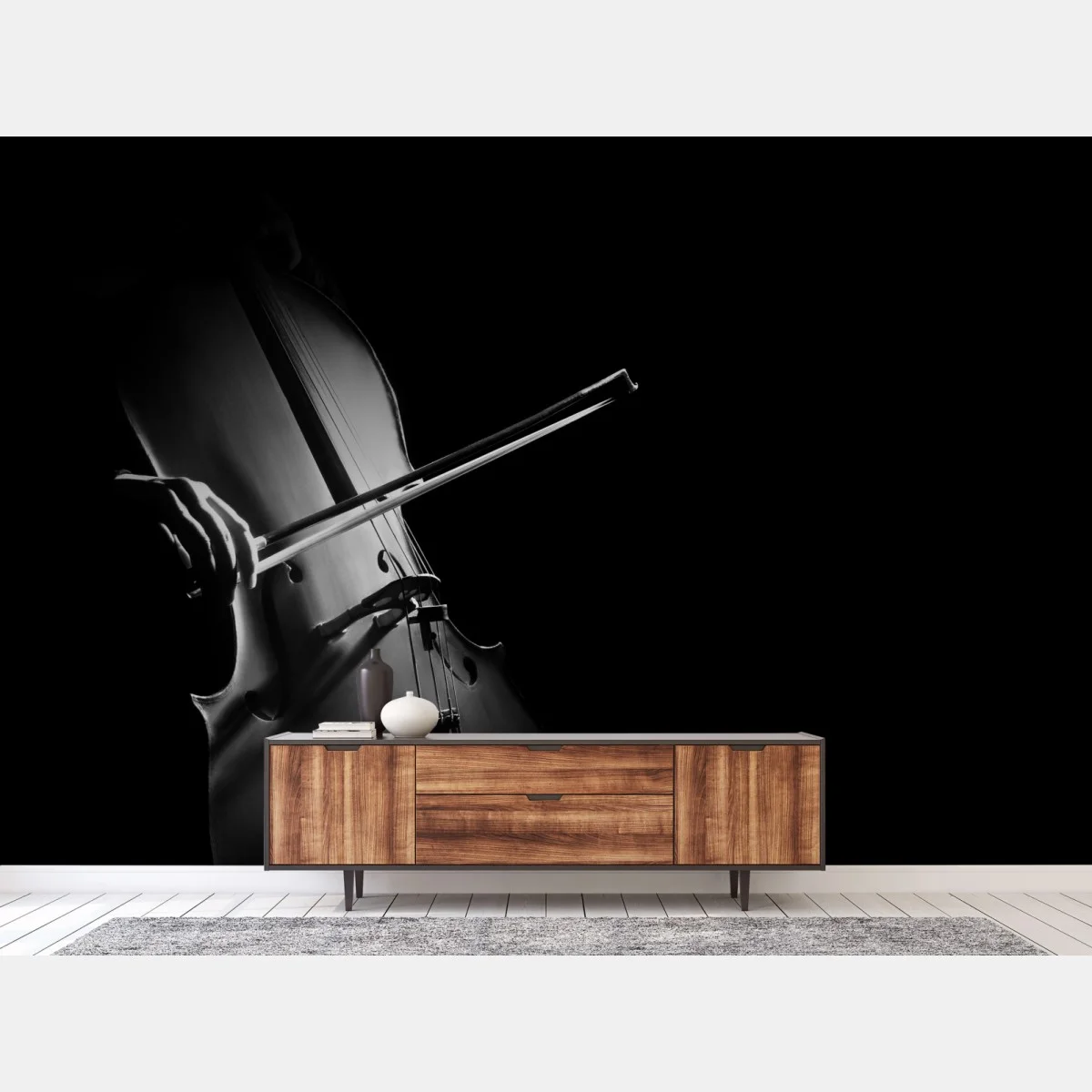 Papier peint violoncelle en clair-obscur – Wallnifity® Papier peint violoncelle en clair-obscur – Wallnifity®