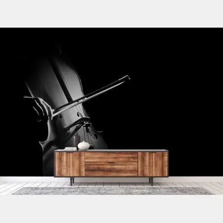 Papier peint violoncelle en clair-obscur – Wallnifity®