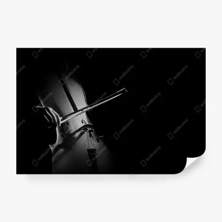 Papier peint violoncelle en clair-obscur – Wallnifity®