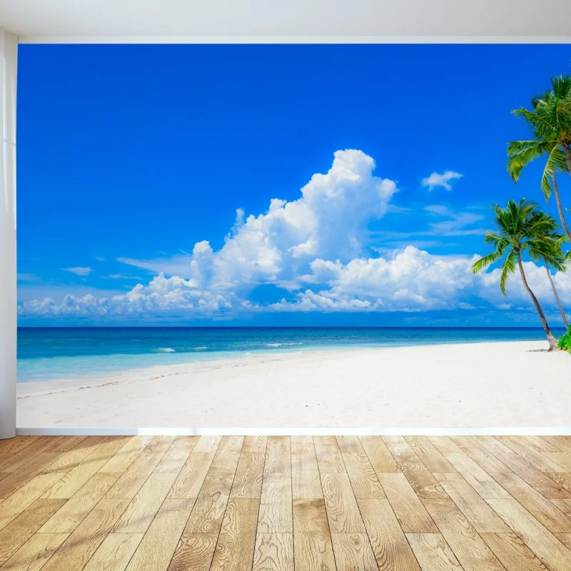 Papier peint évasion tropicale plage de sable blanc – Wallnifity® Papier peint évasion tropicale plage de sable blanc – Wallnifity®