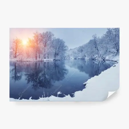 Papier peint reflets d'hiver au coucher du soleil – Wallnifity®