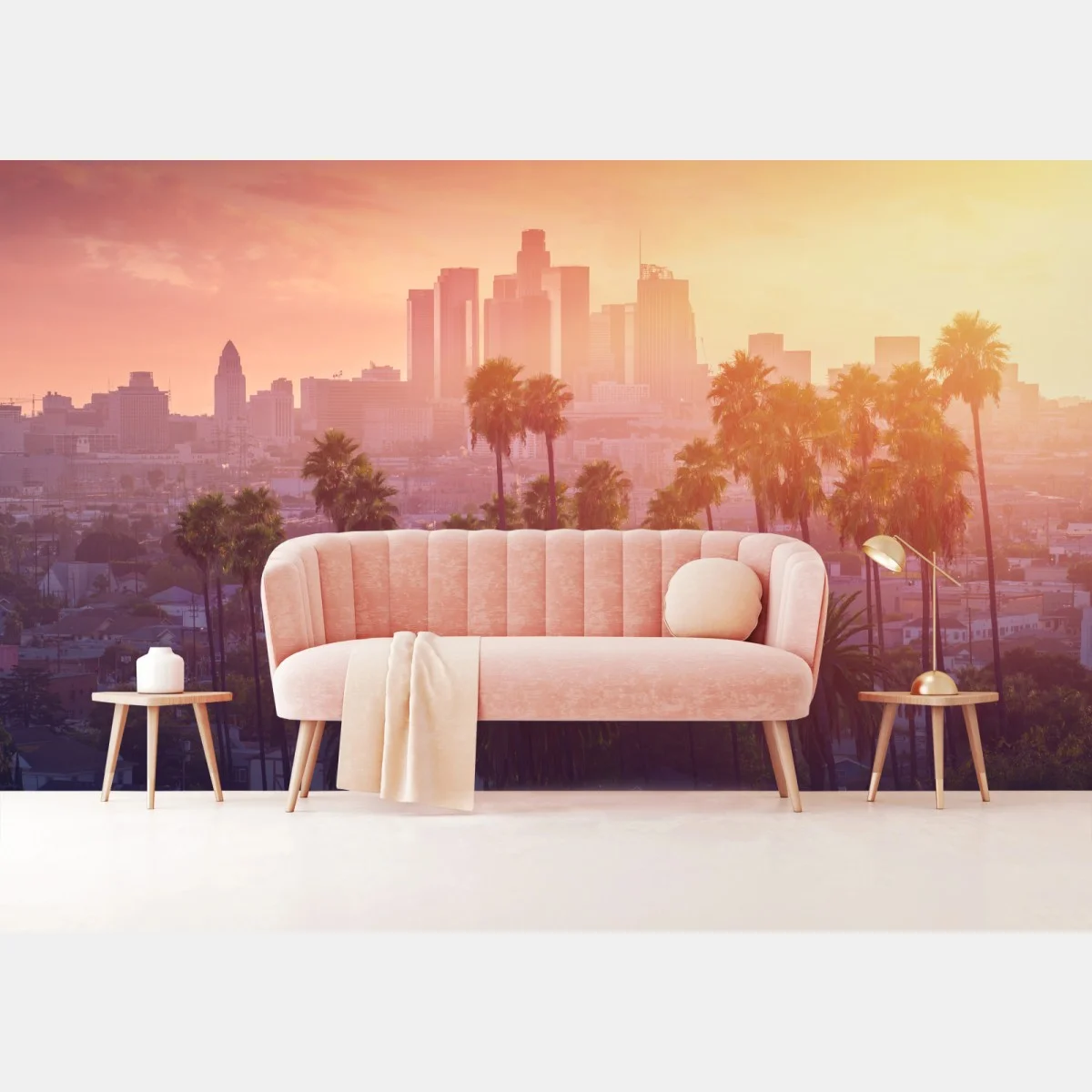 Papier peint crépuscule doré sur Los Angeles – Wallnifity® Papier peint crépuscule doré sur Los Angeles – Wallnifity®