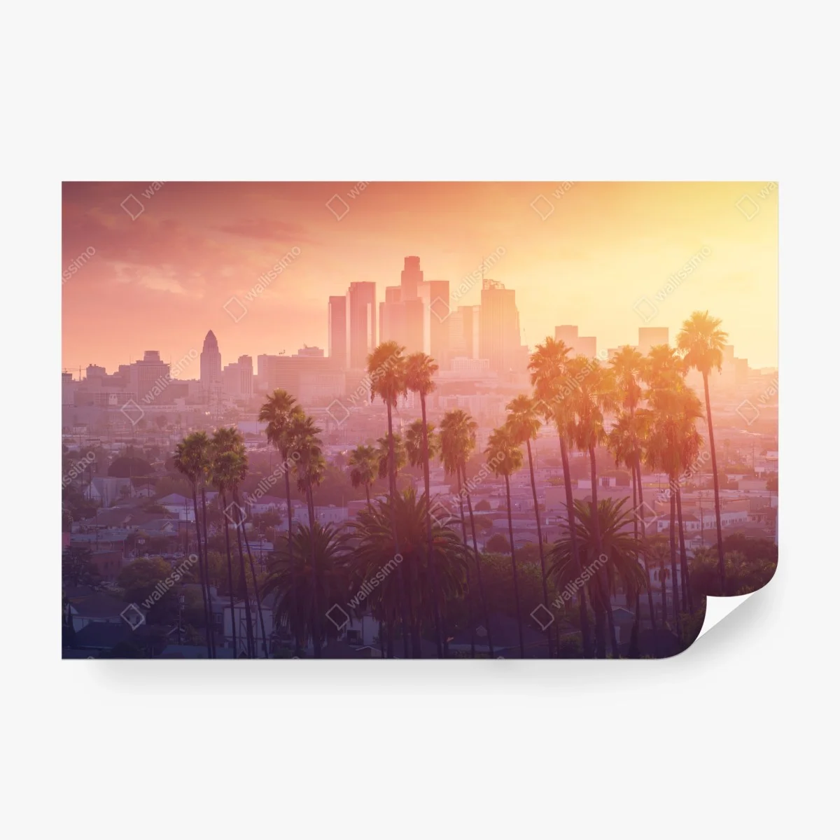 Papier peint crépuscule doré sur Los Angeles – Wallnifity® Papier peint crépuscule doré sur Los Angeles – Wallnifity®