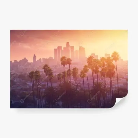 Papier peint crépuscule doré sur Los Angeles – Wallnifity®