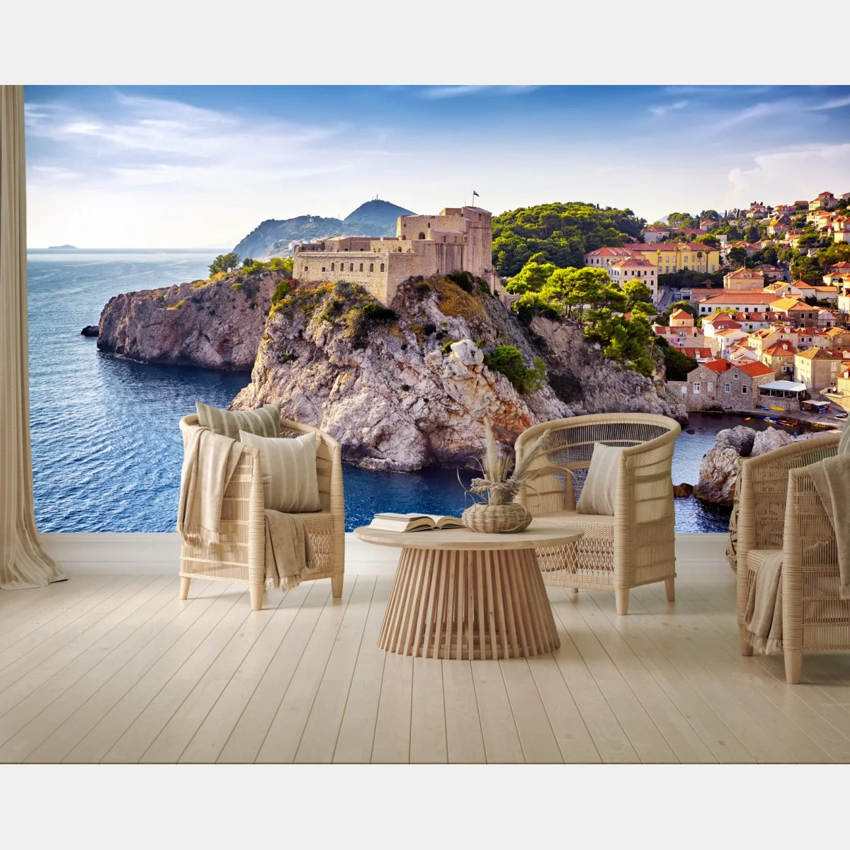 Papier peint panorama de Dubrovnik et des forteresses sur la mer Adriatique – Wallnifity® Papier peint panorama de Dubrovnik et des forteresses sur la mer Adriatique – Wallnifity®