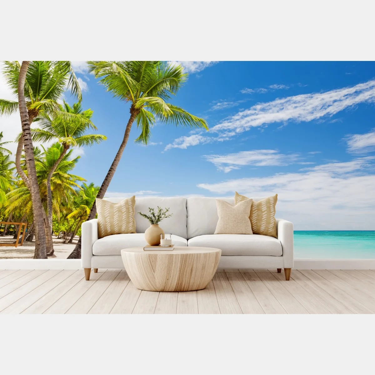Papier peint oasis de palmiers à Punta Cana – Wallnifity® Papier peint oasis de palmiers à Punta Cana – Wallnifity®