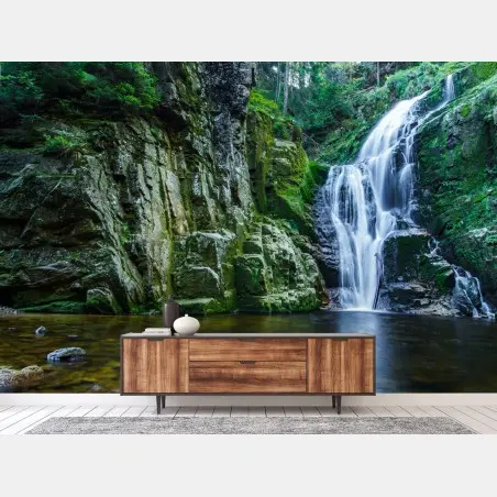 Papier peint cascade de Kamienczyk au cœur des Karkonosze – Wallnifity®