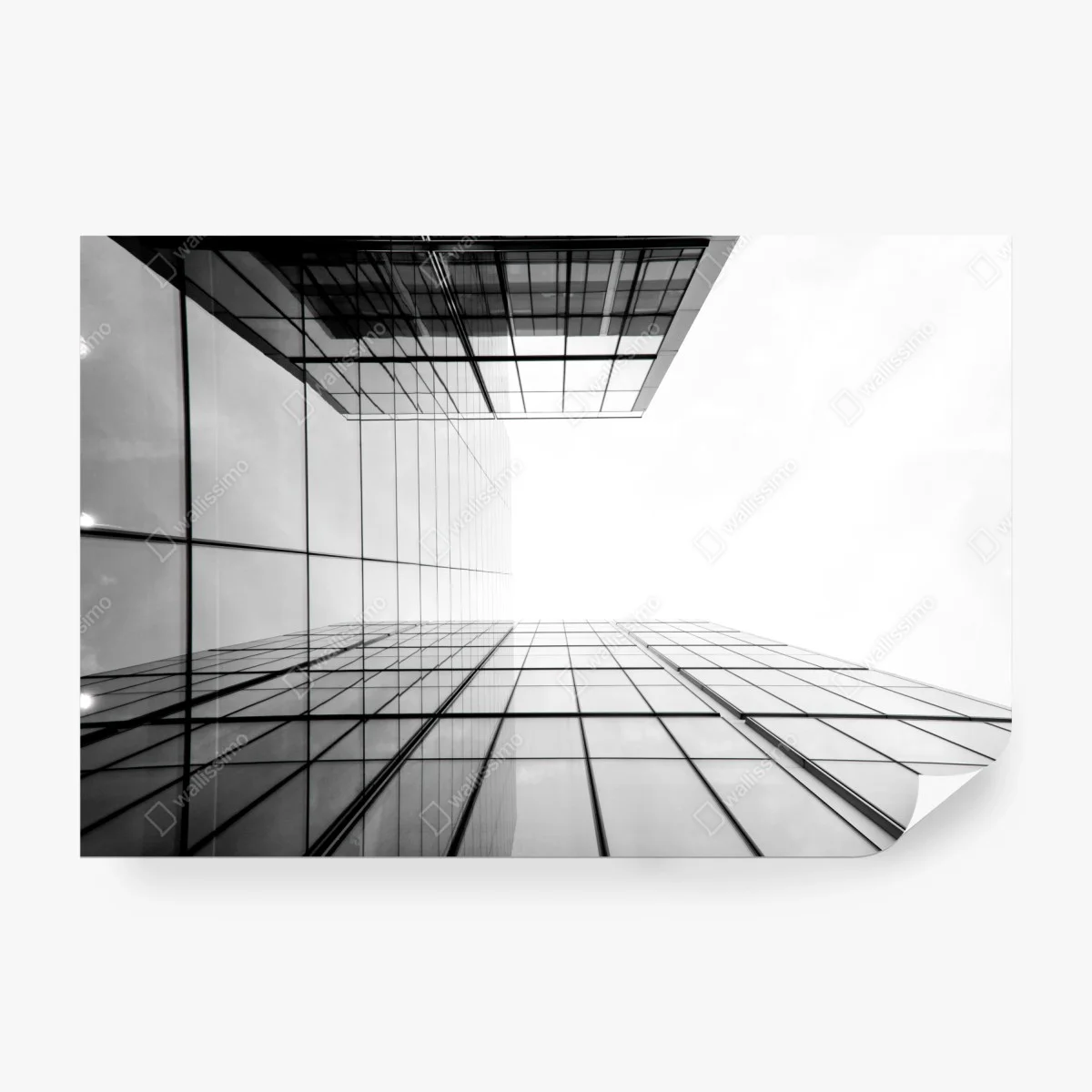 Papier peint perspective urbaine de façades en verre et lignes géométriques – Wallnifity®
