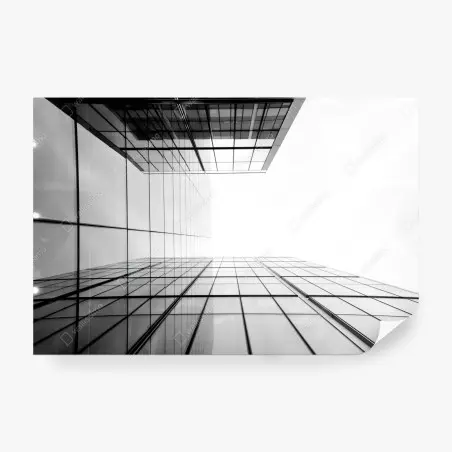 Papier peint perspective urbaine de façades en verre et lignes géométriques – Wallnifity®