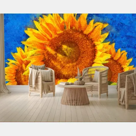 Papier peint tournesols éclatants style post-impressionniste – Wallnifity®