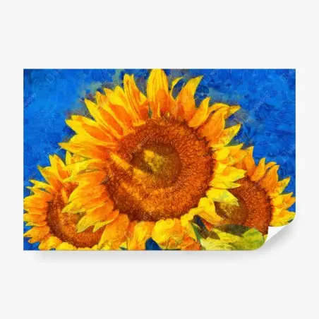Papier peint tournesols éclatants style post-impressionniste – Wallnifity®