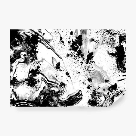Papier peint marbrure d'encre noir et blanc – Wallnifity®