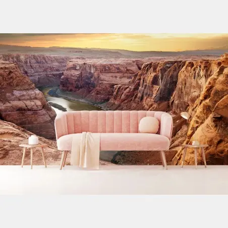 Papier peint grand panorama du Horseshoe Bend au coucher de soleil – Wallnifity®