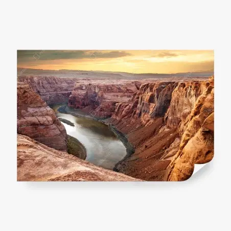 Papier peint grand panorama du Horseshoe Bend au coucher de soleil – Wallnifity®