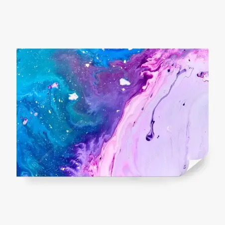 Papier peint vagues acryliques bleu et rose – Wallnifity®