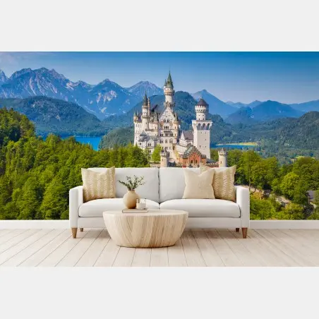 Papier peint château de Neuschwanstein au cœur des Alpes – Wallnifity®