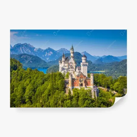 Papier peint château de Neuschwanstein au cœur des Alpes – Wallnifity®