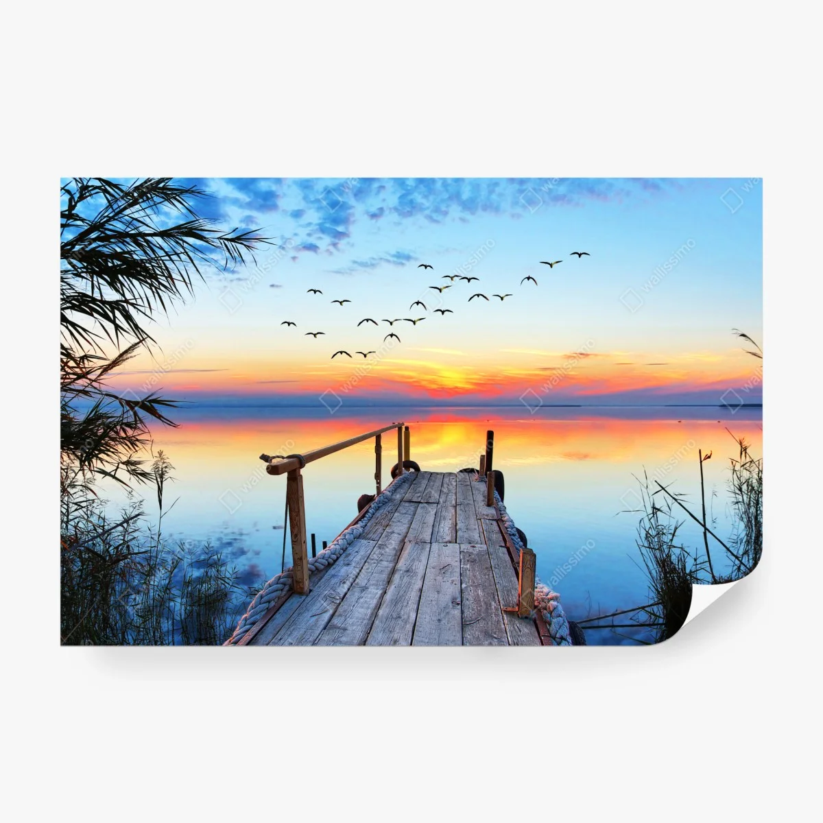 Papier peint jetée au coucher de soleil sur le lac – Wallnifity® Papier peint jetée au coucher de soleil sur le lac – Wallnifity®