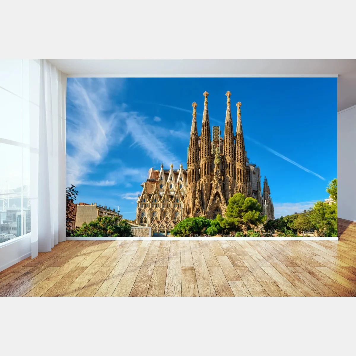 Papier peint vue iconique de la Sagrada Família – Wallnifity® Papier peint vue iconique de la Sagrada Família – Wallnifity®