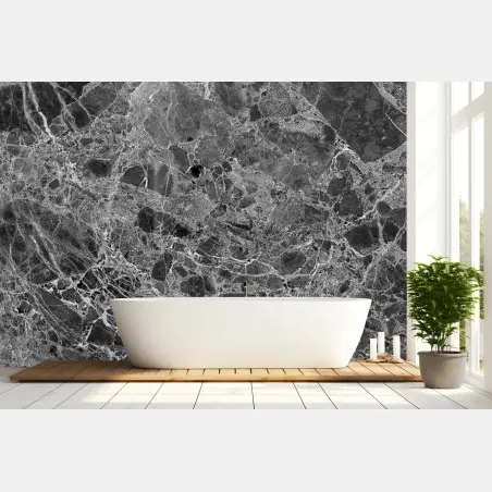 Papier peint marbre noir et blanc : élégance intemporelle – Wallnifity®