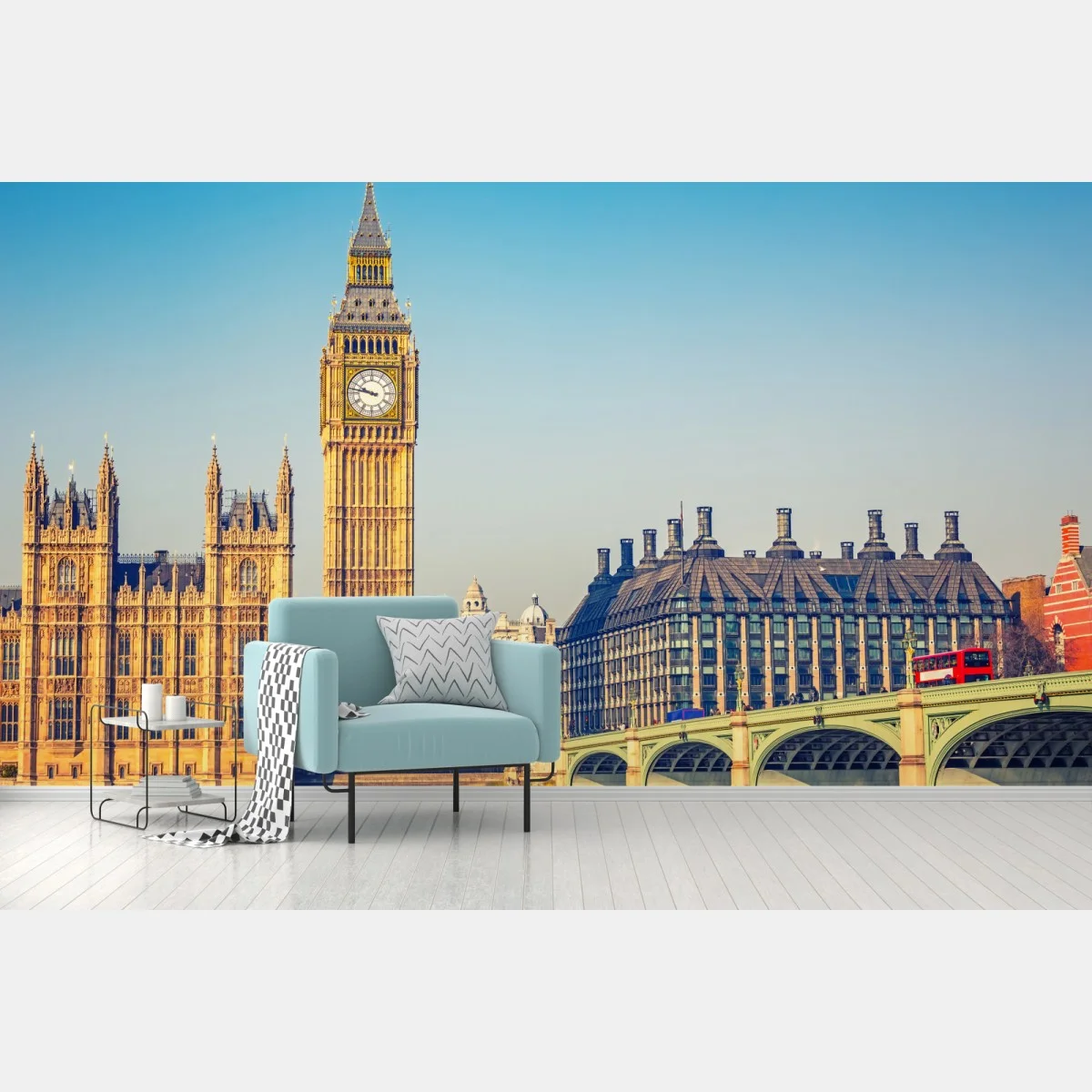 Papier peint vue iconique de Big Ben et du pont de Westminster – Wallnifity® Papier peint vue iconique de Big Ben et du pont de Westminster – Wallnifity®
